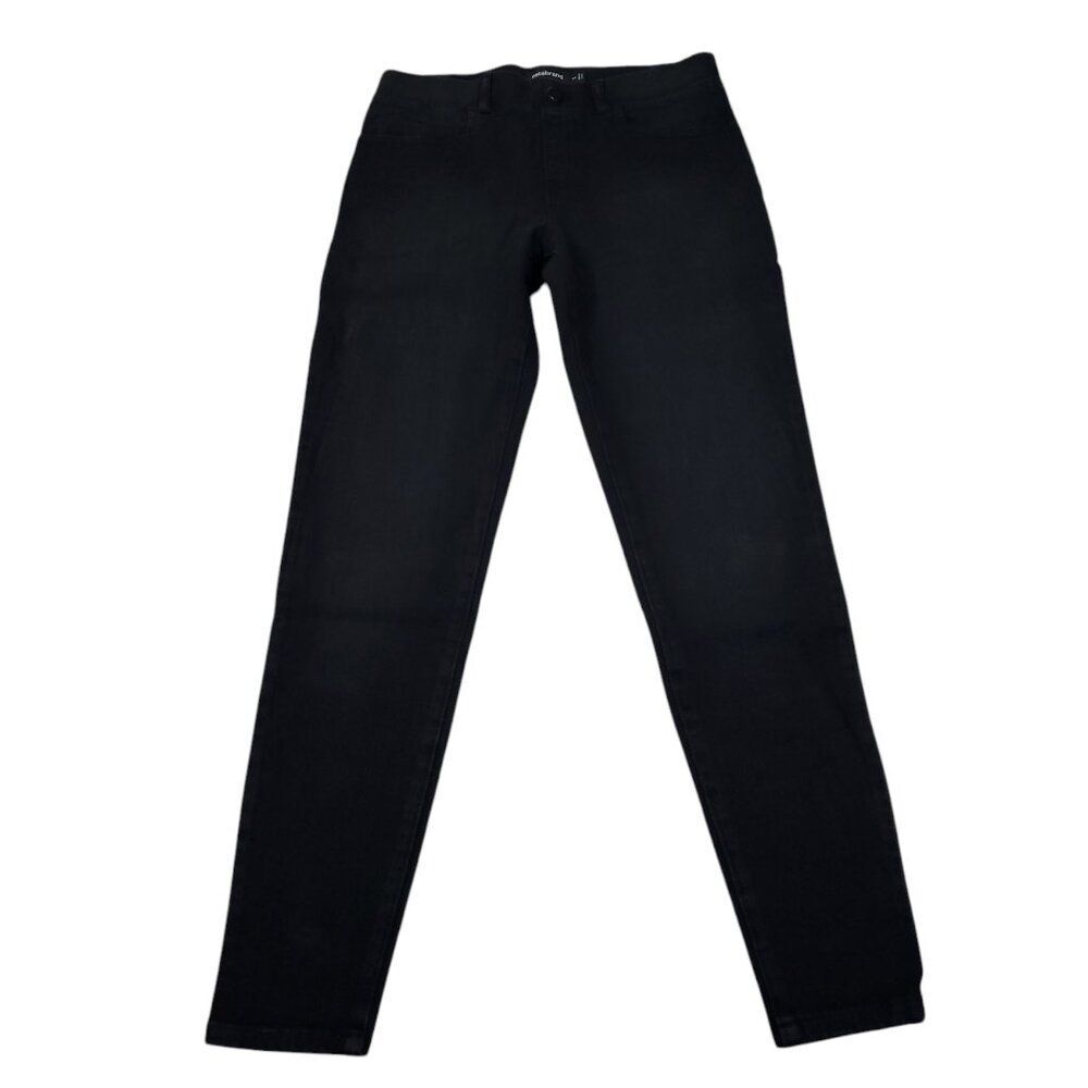 Betabrand Skinny Leg 4-Pocket Yoga Denim Jeans Pull On Black Pants Size Small
